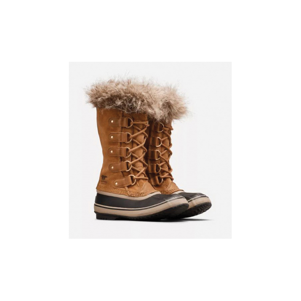 Sorel Joan Of Arctic Series 1855131-224-11 Boots, 11, Black/Camel Brown, Faux Fur/Suede, Lace, Insulated - 2