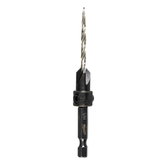 48-13-5000 Countersink with Drill Bit, 9/64 in Dia Cutter, 1/4 in Dia Shank, 3-3/4 in OAL, Hex Shank, HSS