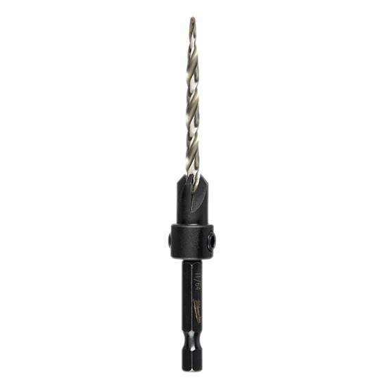 48-13-5001 Countersink with Drill Bit, 11/64 in Dia Cutter, 1/4 in Dia Shank, 4.09 in OAL, Hex Shank, HSS