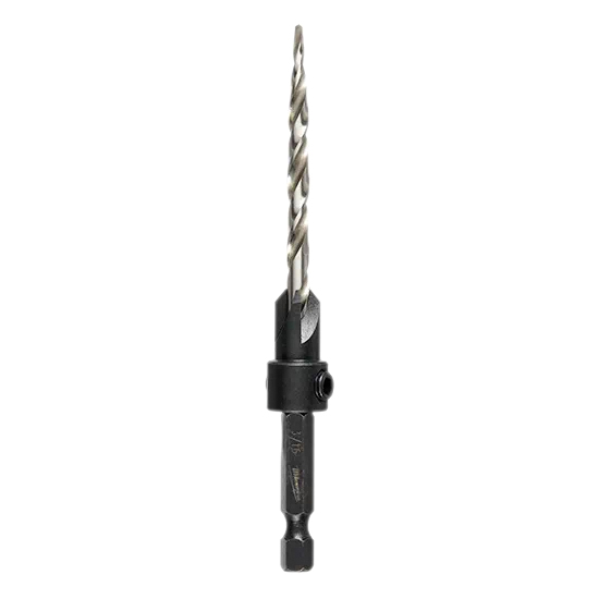 48-13-5002 Countersink with Drill Bit, 3/16 in Dia Cutter, 1/4 in Dia Shank, 4.38 in OAL, Hex Shank, HSS