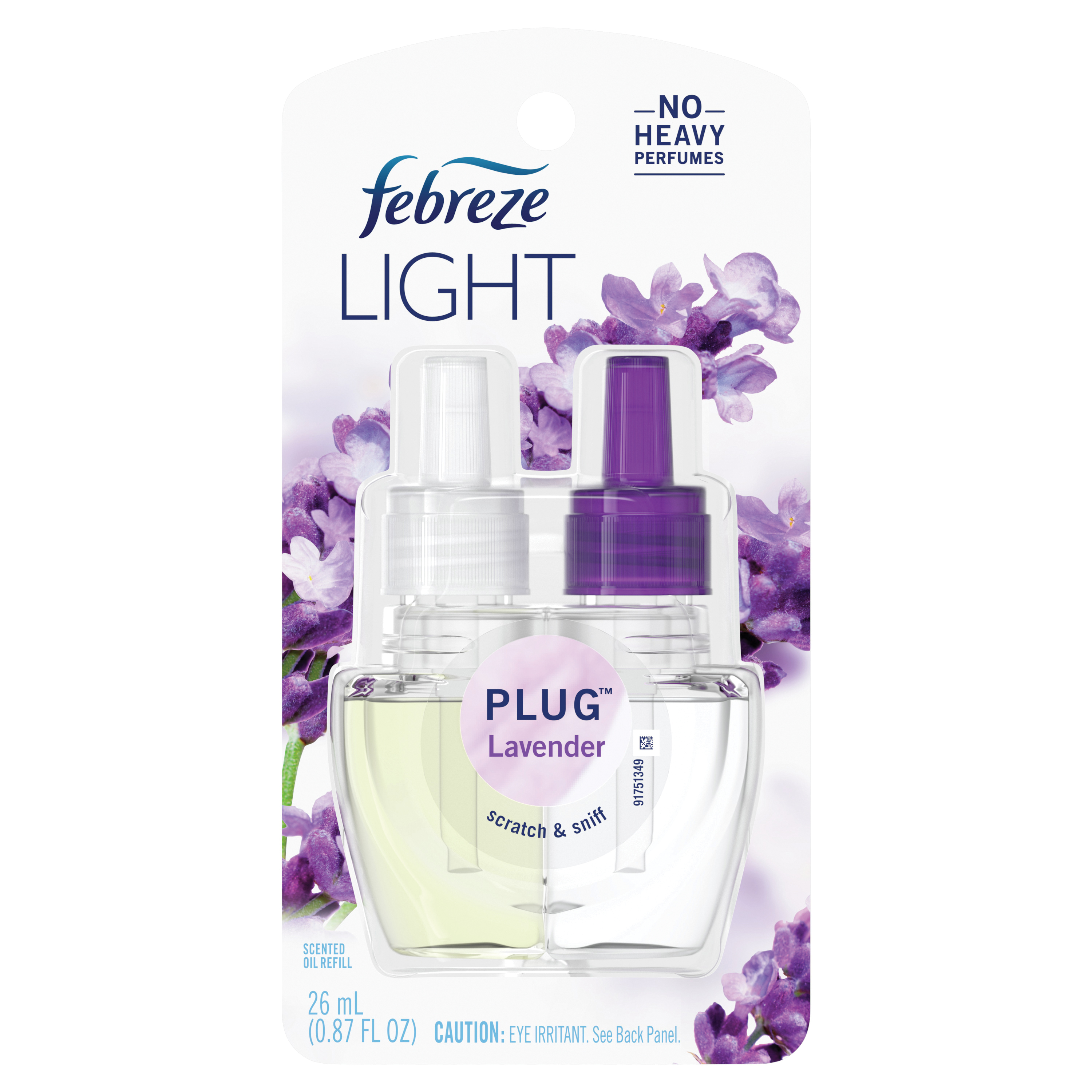 LIGHT PLUG 63063 Air Freshener Refill, 0.87 fl-oz, Lavender, 50 days-Day Freshness