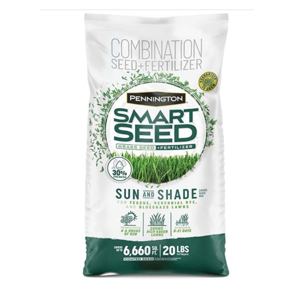 100543720 Grass Seed, 6660 sq-ft Coverage Area, Sun and Shade, 20 lb Bag