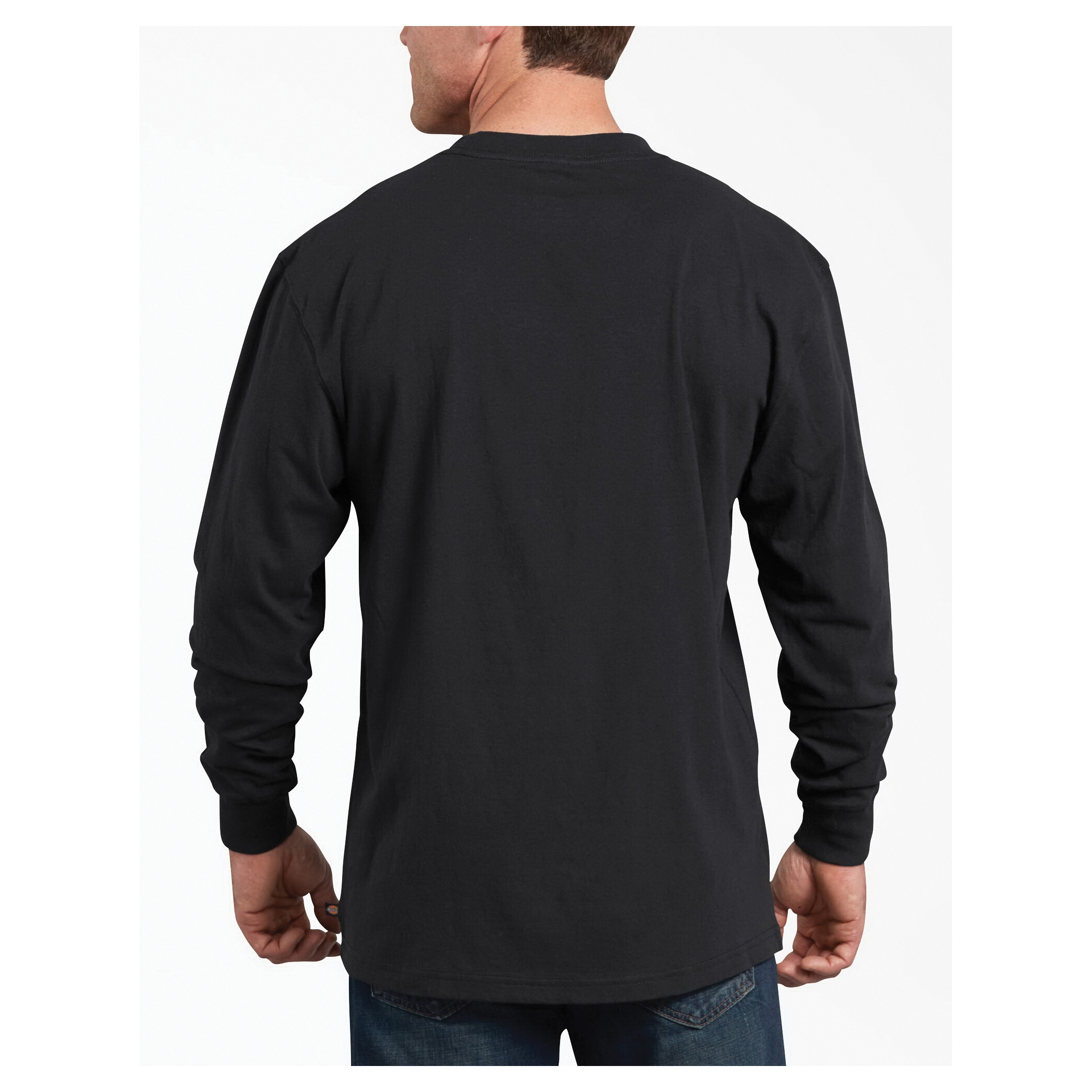 Dickies WL45A-ABK-L T-Shirt, L, Cotton, Black, Icon Graphic Signature Logo Print/Pattern, Long Sleeve, Regular Fit