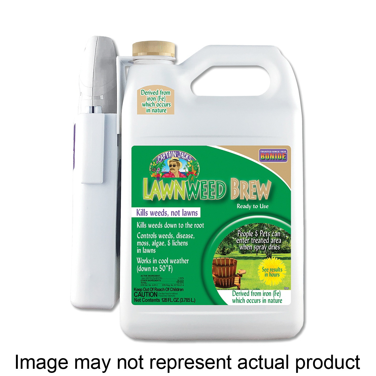 Bonide 26022 Ready-to-Use Lawnweed Brew with Battery Powered Wand, Liquid, Spray Application, 1 gal