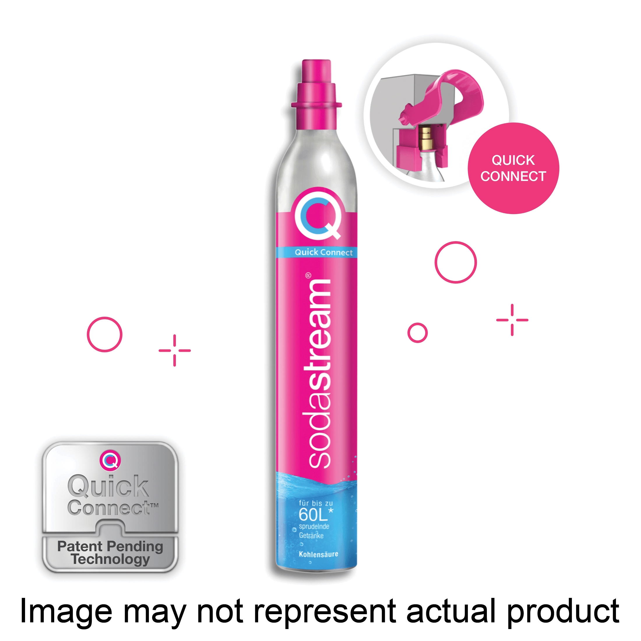 Sodastream 1132250010 CO2 Cylinder, Quick-Connect, Pink - 1