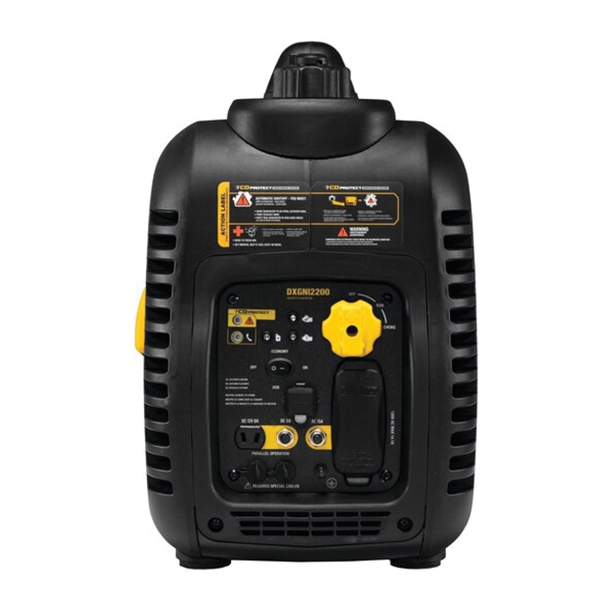 DEWALT DXGNI2200 Portable Generator, 20 A, 120 V, Gasoline, 1 gal Tank, 11 hr Run Time, Recoil Start - 3