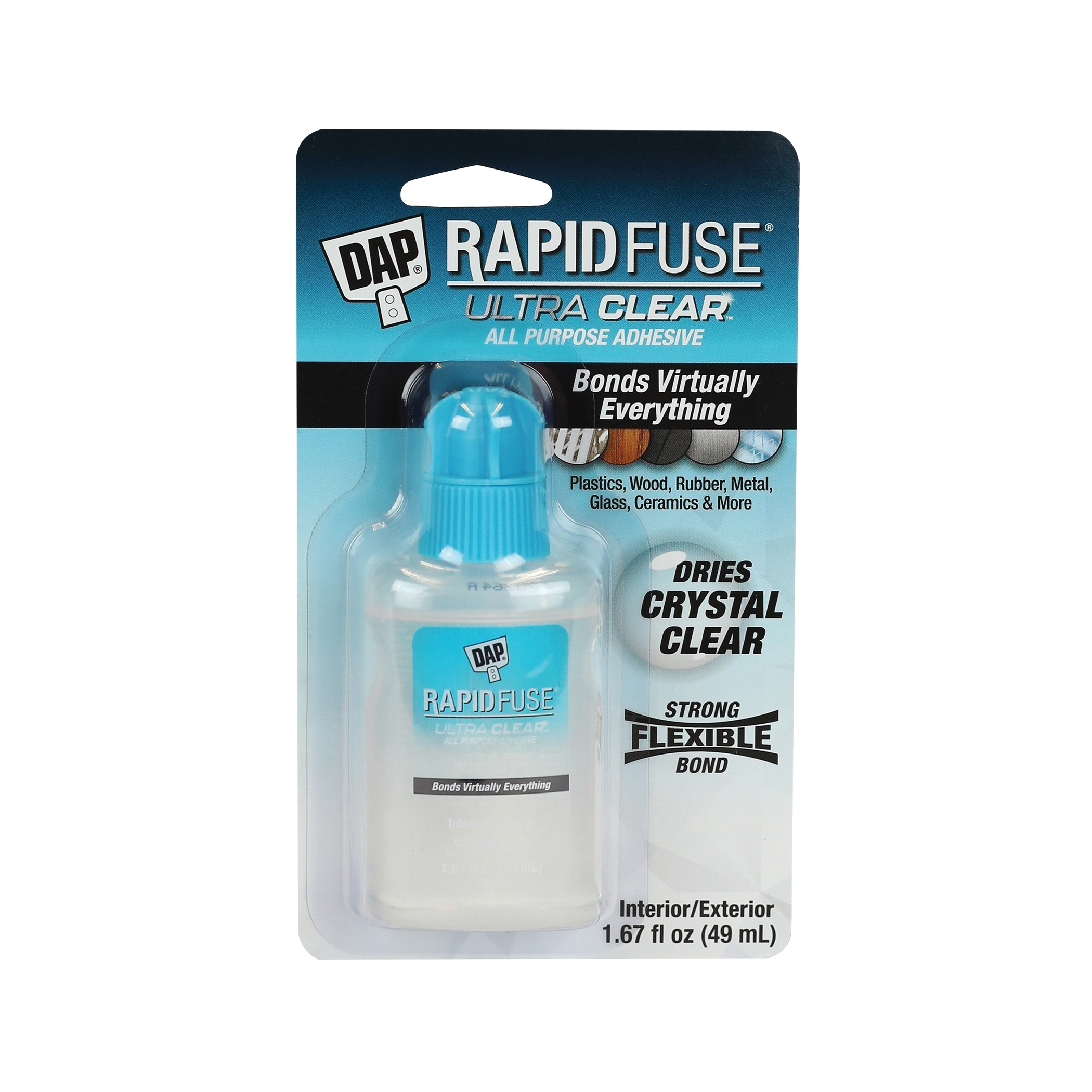 DAP RapidFuse 7079800180 All-Purpose Adhesive, Clear, 1.67 fl-oz Bottle