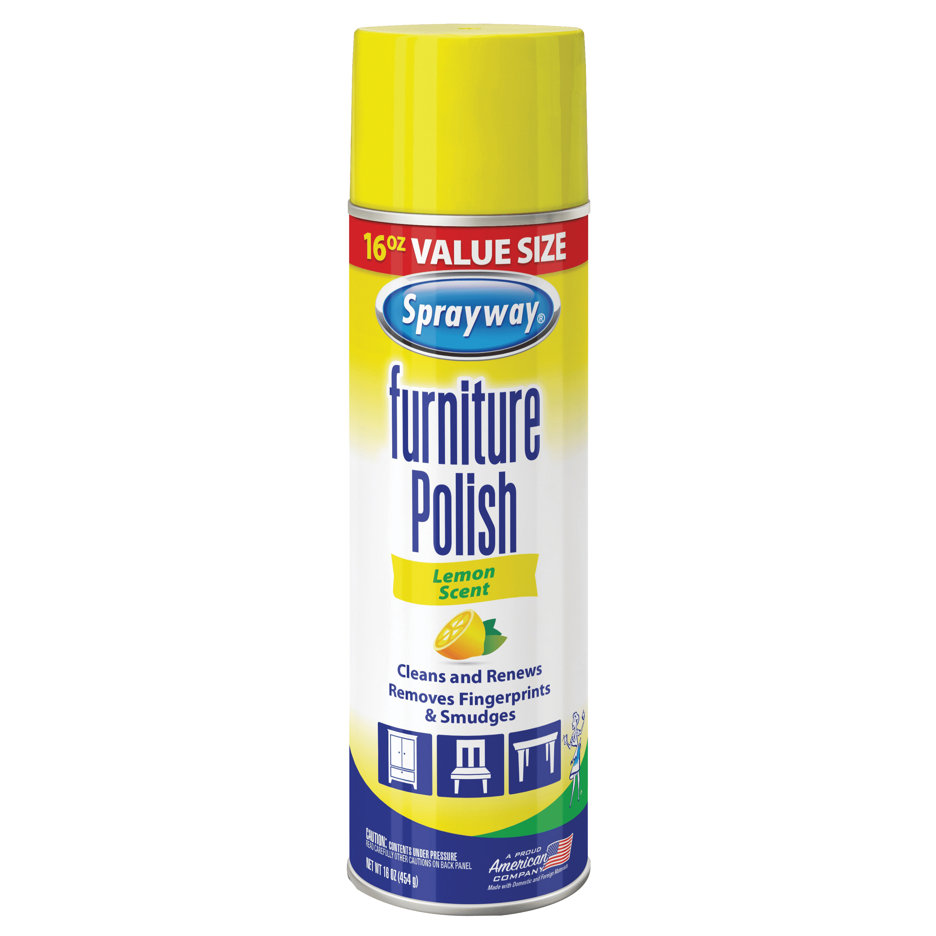 SW012R Furniture Polish, 16 oz Can, Aerosol, Lemon