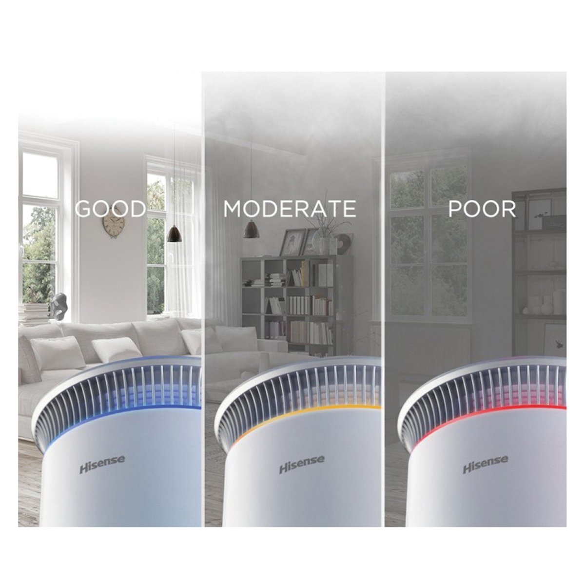 Hisense KJ120 Air Purifier, 100/240 V, 0.3 um, 376 sq-ft Coverage Area