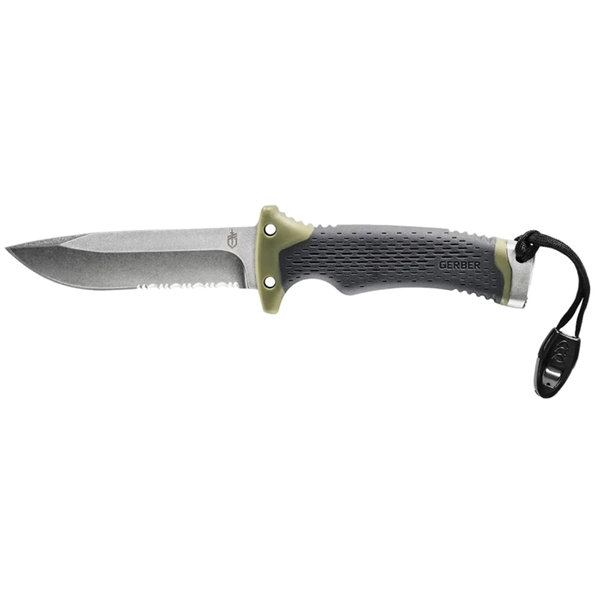 31-003941 Ultimate Survival Knife, 4-3/4 in L Blade, Steel Blade, Ergonomic, Textured Handle, Green Handle