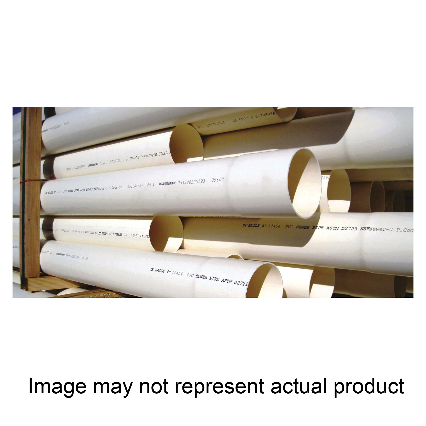 1610 Pipe, 4 in, 10 ft L, Solvent Weld, PVC, White