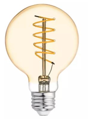 36528 Vintage Light Bulb, G25 Lamp, 60 W Equivalent, E26 (Medium) Lamp Base, Dimmable, Amber, Warm White Light