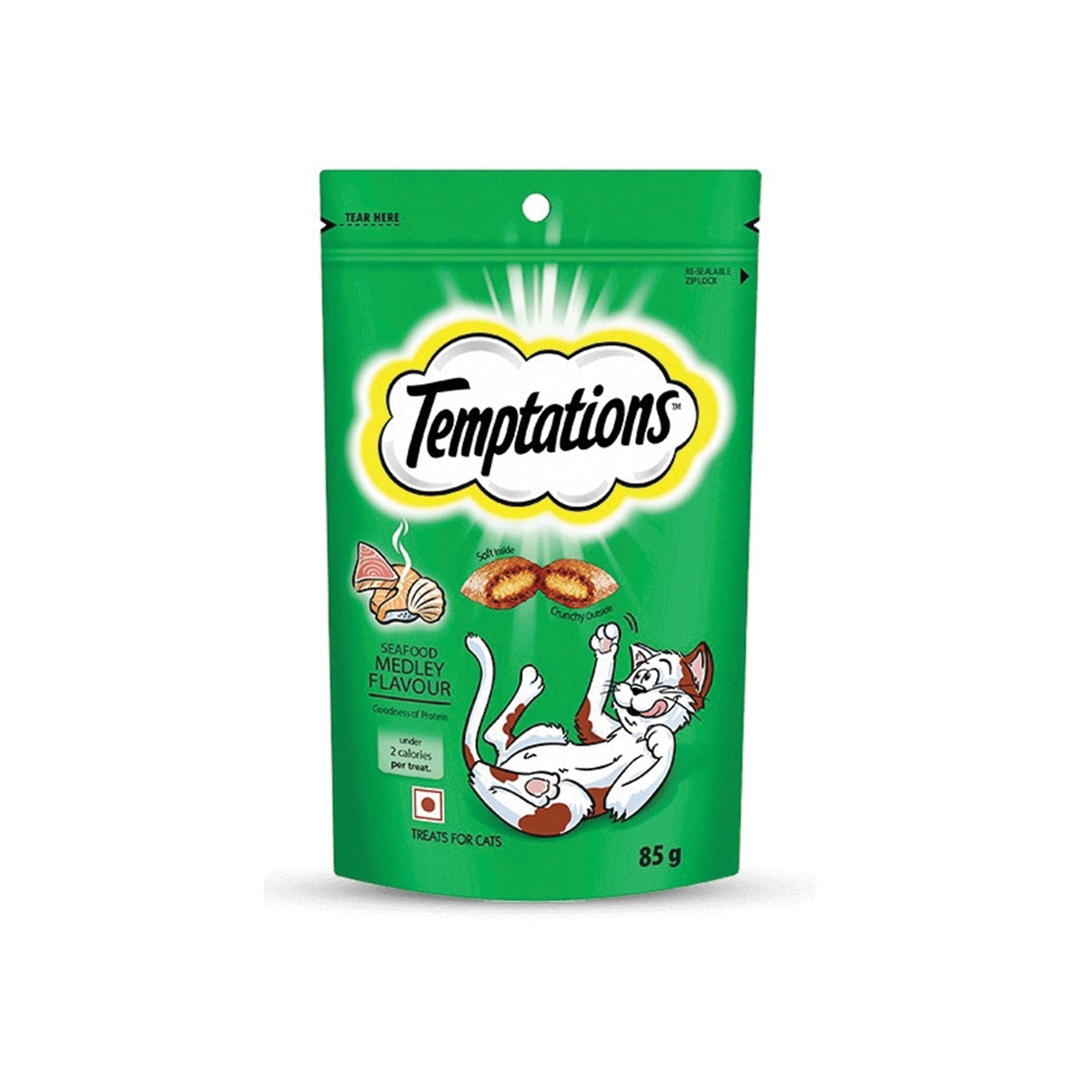 10162845 Cat Treat, Seafood Medley Flavor, 3 oz Pouch