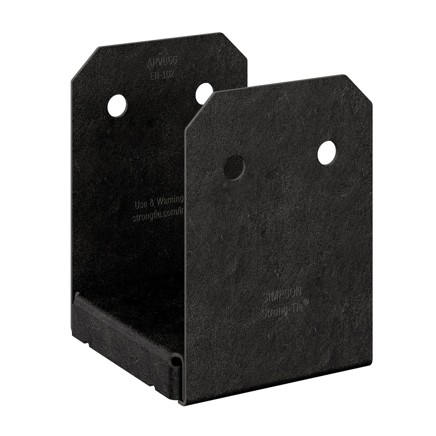 Outdoor Accents Avant APVB66 Adjustable Post Base, 6 x 6 in Post, 12 ga Gauge, Steel, Black