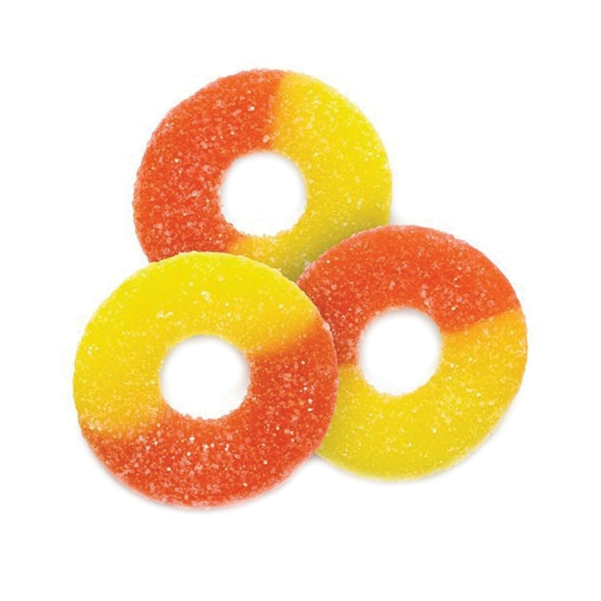 53349 Gummi Rings, Peach Flavor, 7 oz Bag