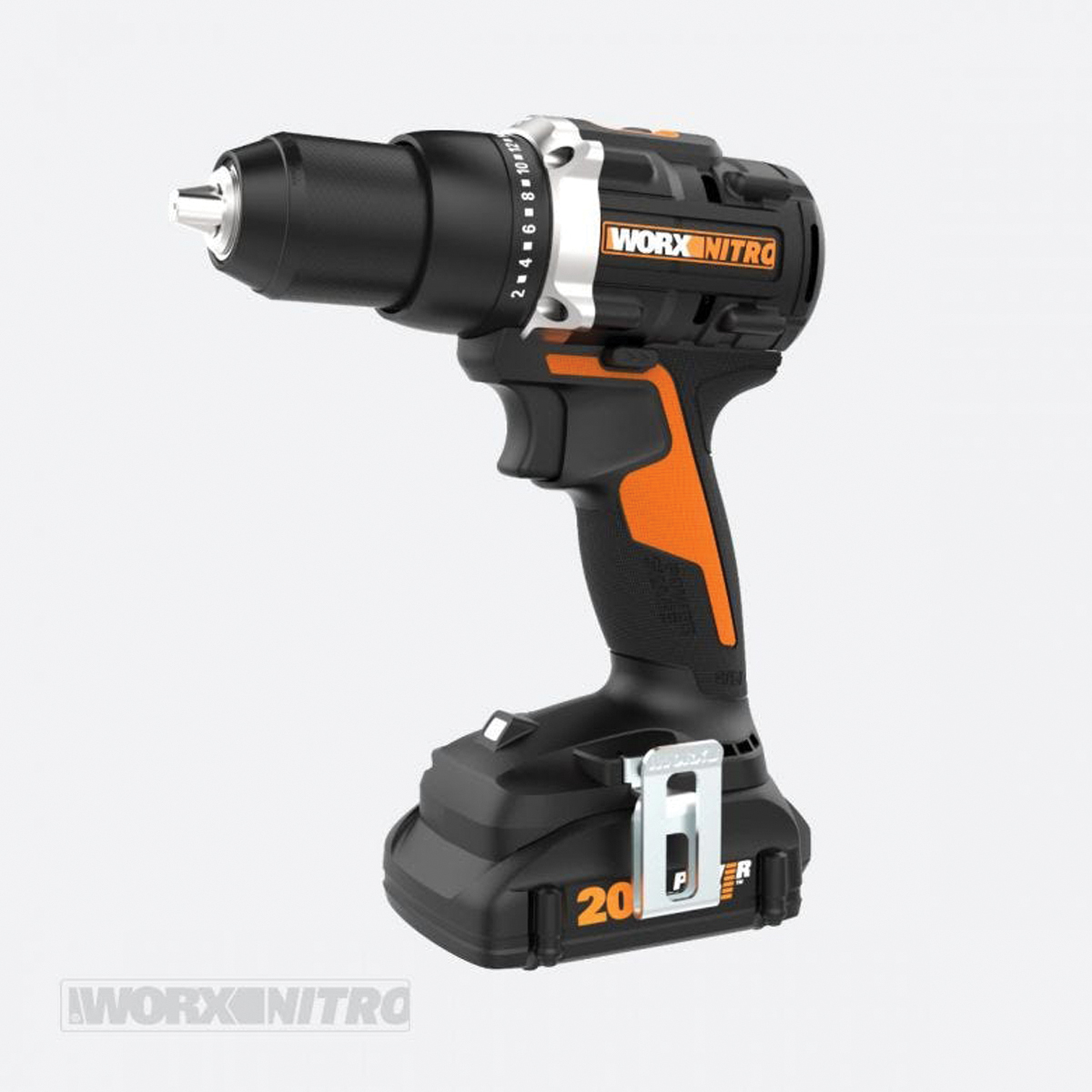 Nitro WX102L Cordless Drill/Driver, Battery Included, 20 V, 2 Ah, 1/2 in Chuck, Ratcheting Chuck