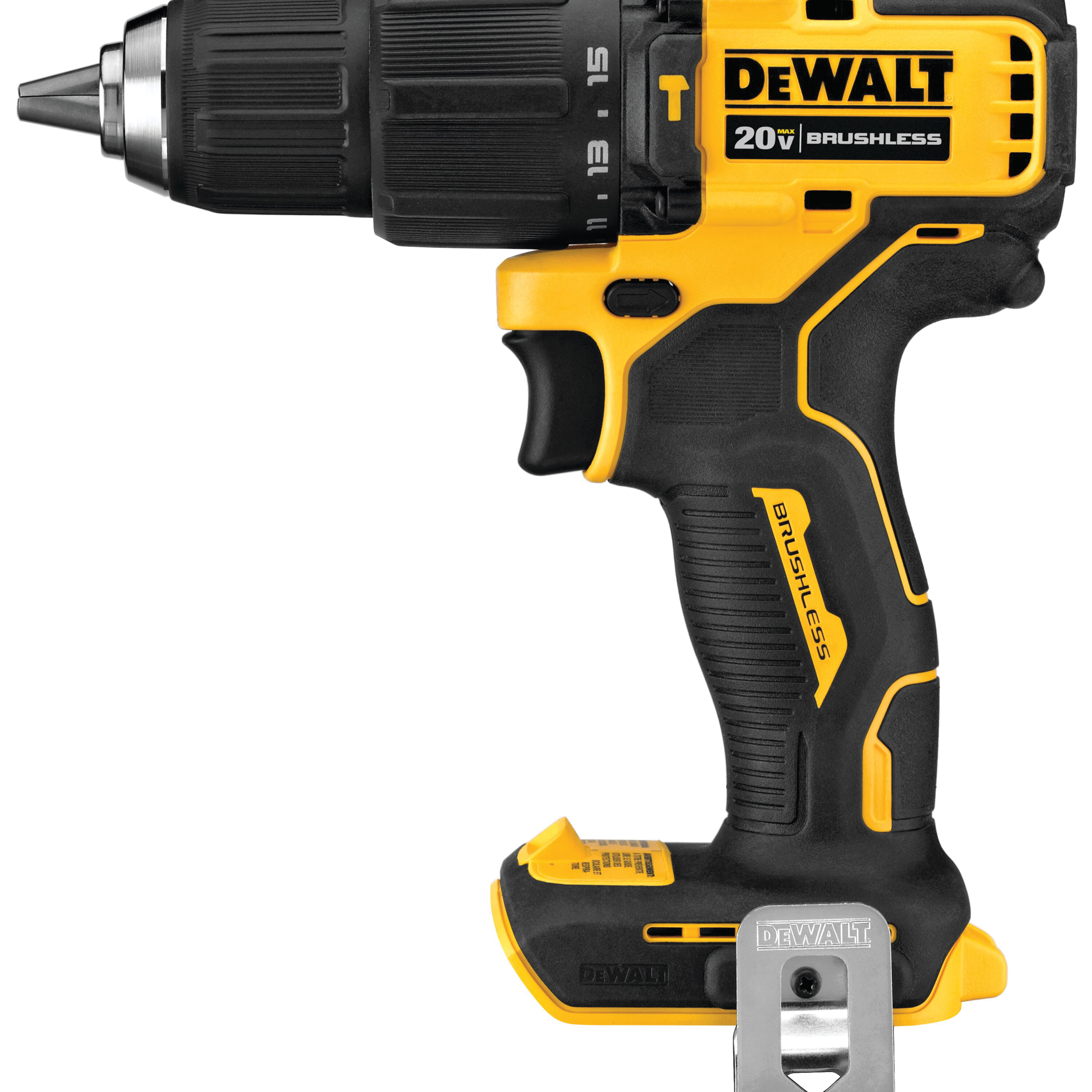 ATOMIC DCD709B Cordless Compact Hammer Drill/Driver, Tool Only, 20 V, 1/2 in Chuck, Ratcheting Chuck