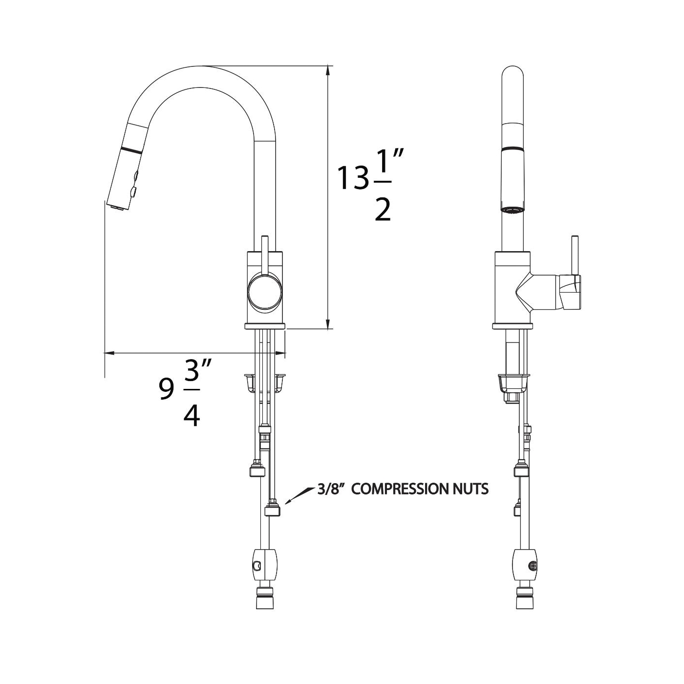 Bar Faucet, Huntington Brass, Rexford, Pull Down, Chrome - 1