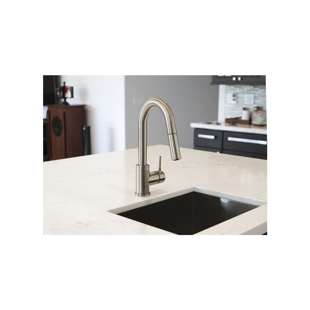 Bar Faucet, Huntington Brass, Rexford, Pull Down, Satin Nickel - 1