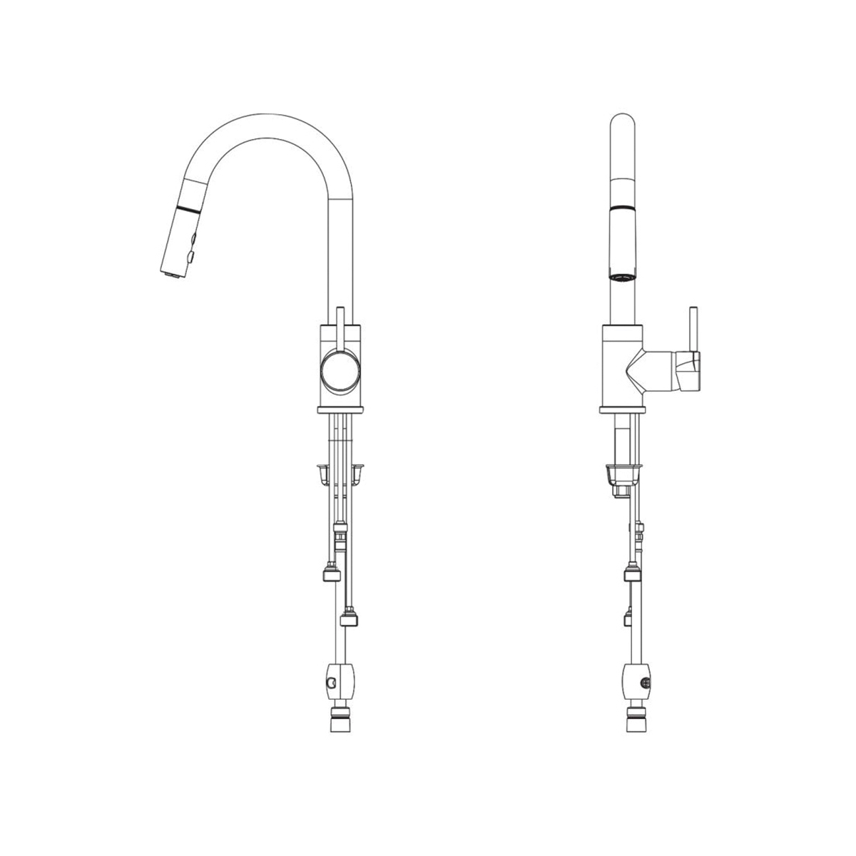 Bar Faucet, Huntington Brass, Rexford, Pull Down, Satin Nickel - 2