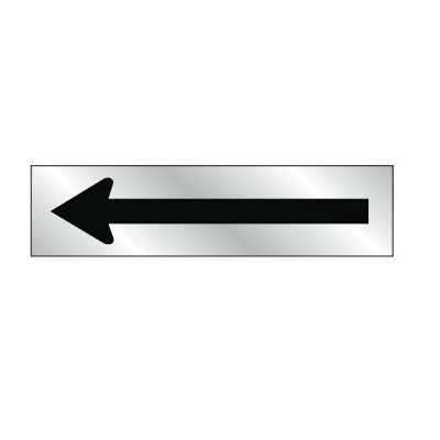 486 Safety Sign, Arrow, Silver Background, Vinyl, 2 in L, 8 in W