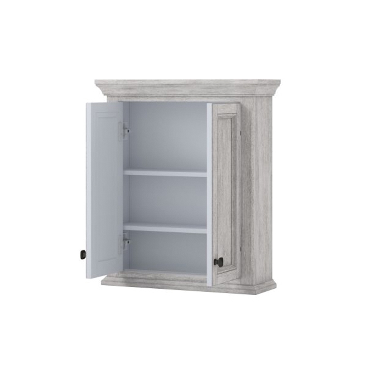 Foremost Ellery EBGW2428 Wall Cabinet, 2-Door, 2-Shelf, Wood, Vintage Gray - 4