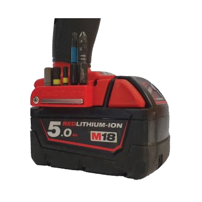 StealthMounts BH-MW18-RED-2 Magnetic Bit Holder, ABS, For: Milwaukee M18 Tools, 2/PK - 3