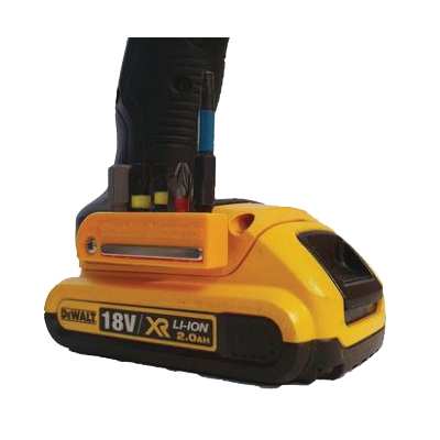 StealthMounts BH-DW-YLW-2 Magnetic Bit Holder, ABS, For: DeWalt 18 V XR, 20 V Max XR Batteries, 2/PK - 3
