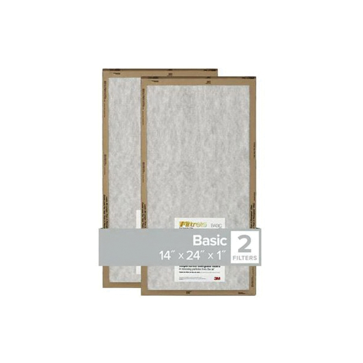 Filtrete FPL23-2PK-24 Air Filter, 24 in L, 14 in W, 2 MERV, For: Air Conditioner, Furnace and HVAC System - 1