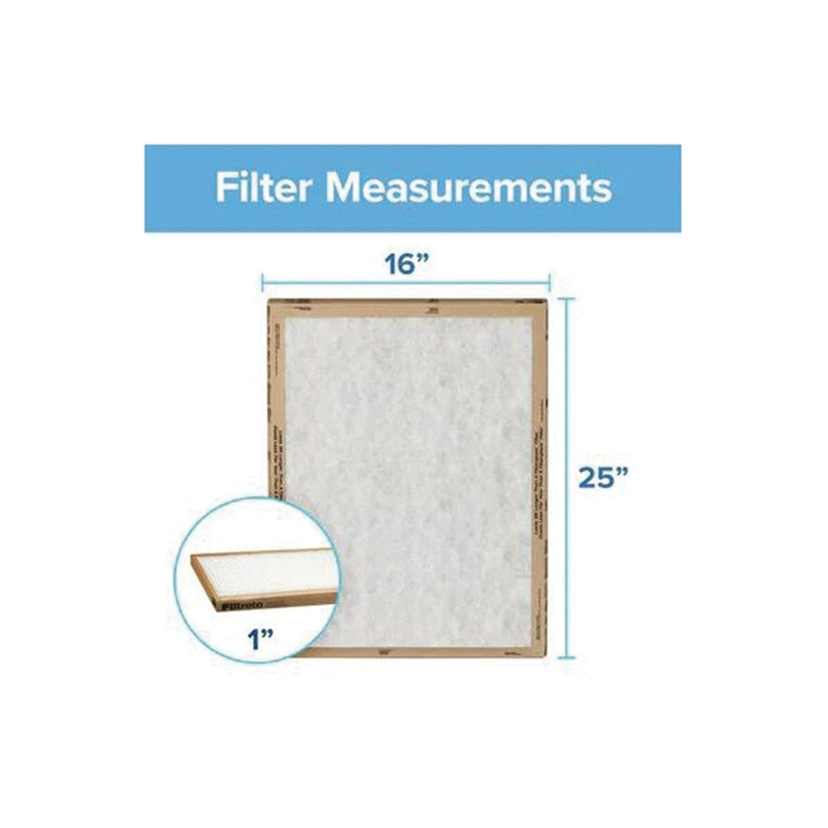 Filtrete FPL01-2PK-24 Air Filter, 25 in L, 16 in W, 2 MERV, For: Air Conditioner, Furnace and HVAC System - 4