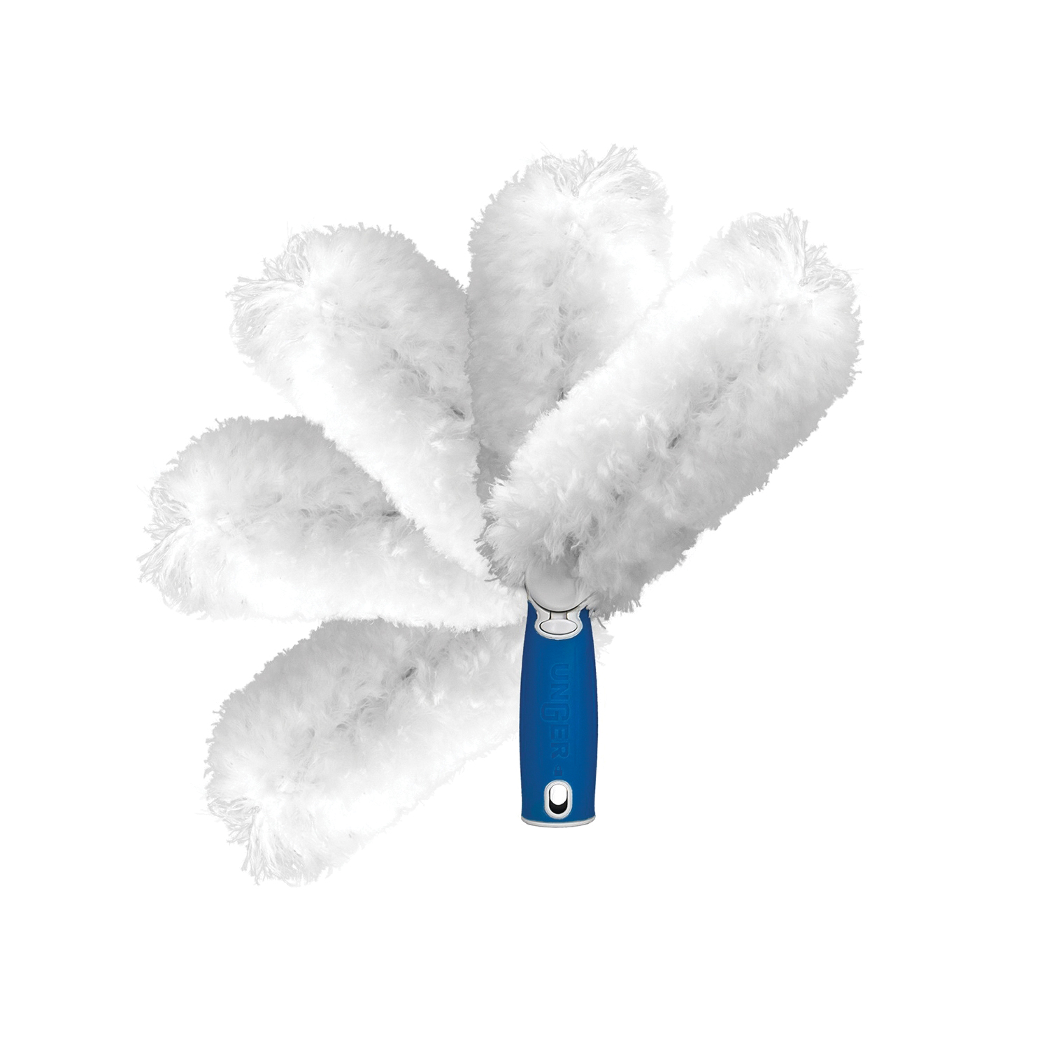 Unger 989350 Wide Blind Duster, 3 in Head, Microfiber Head, 6 in L Handle, Blue/White - 2