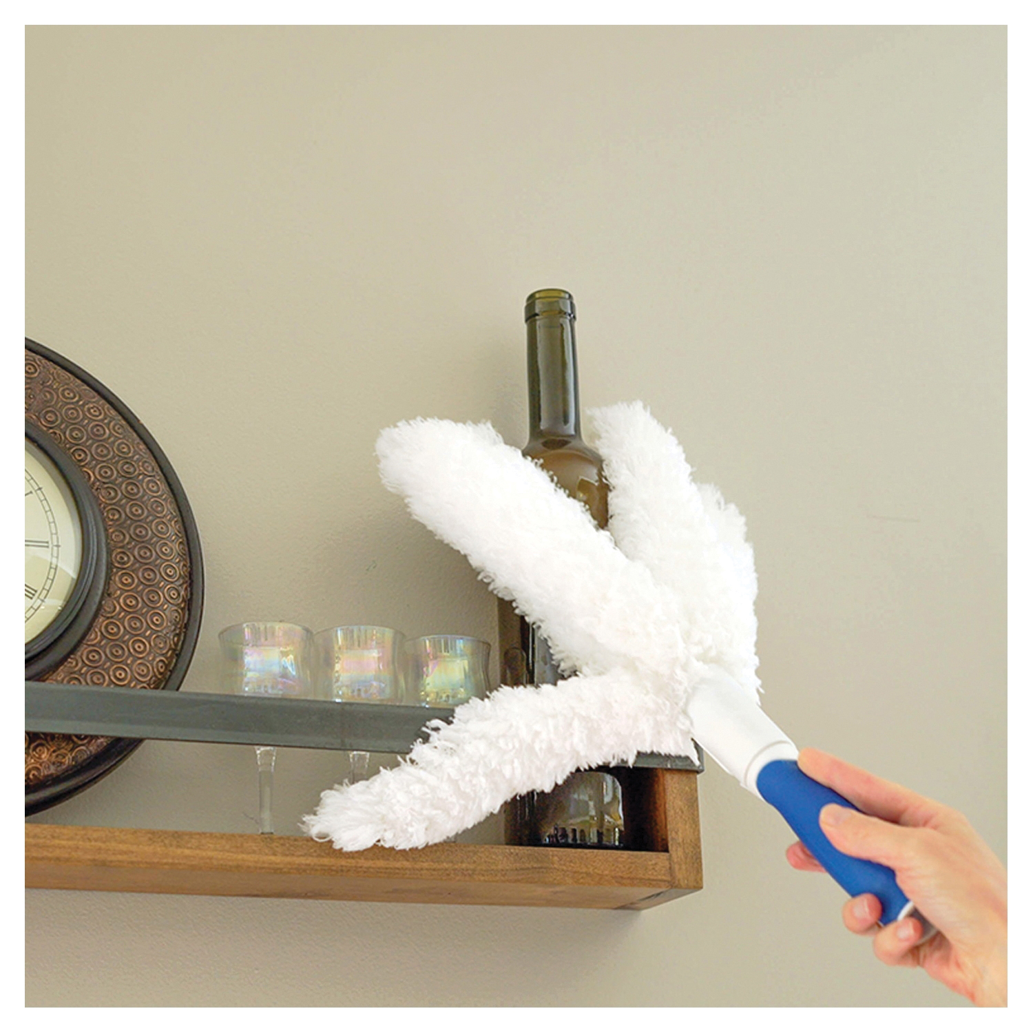 Unger 989400 Feather Duster, 2 in Head, Microfiber Head, 6 in L Handle, White
