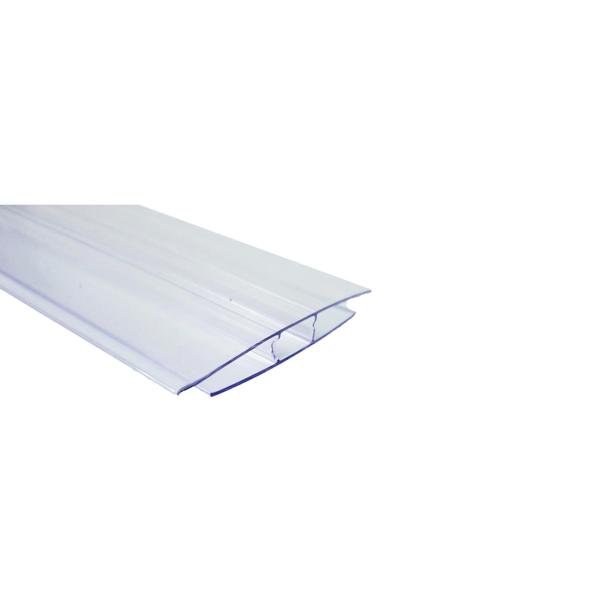 854 Multi-Wall H-Channel, 8 ft L, Polycarbonate, Clear