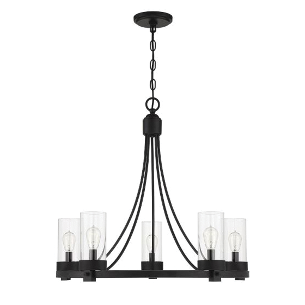 Meridian Chandelier, Savoy House, 5-Light, Matte Black - 2