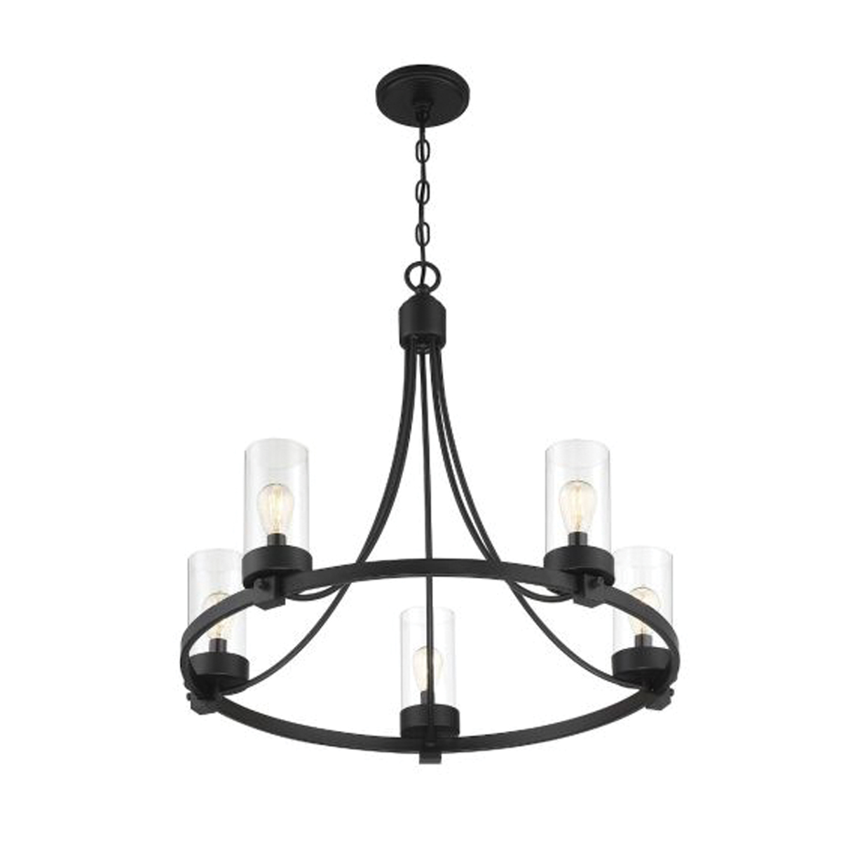 Meridian Chandelier, Savoy House, 5-Light, Matte Black - 4