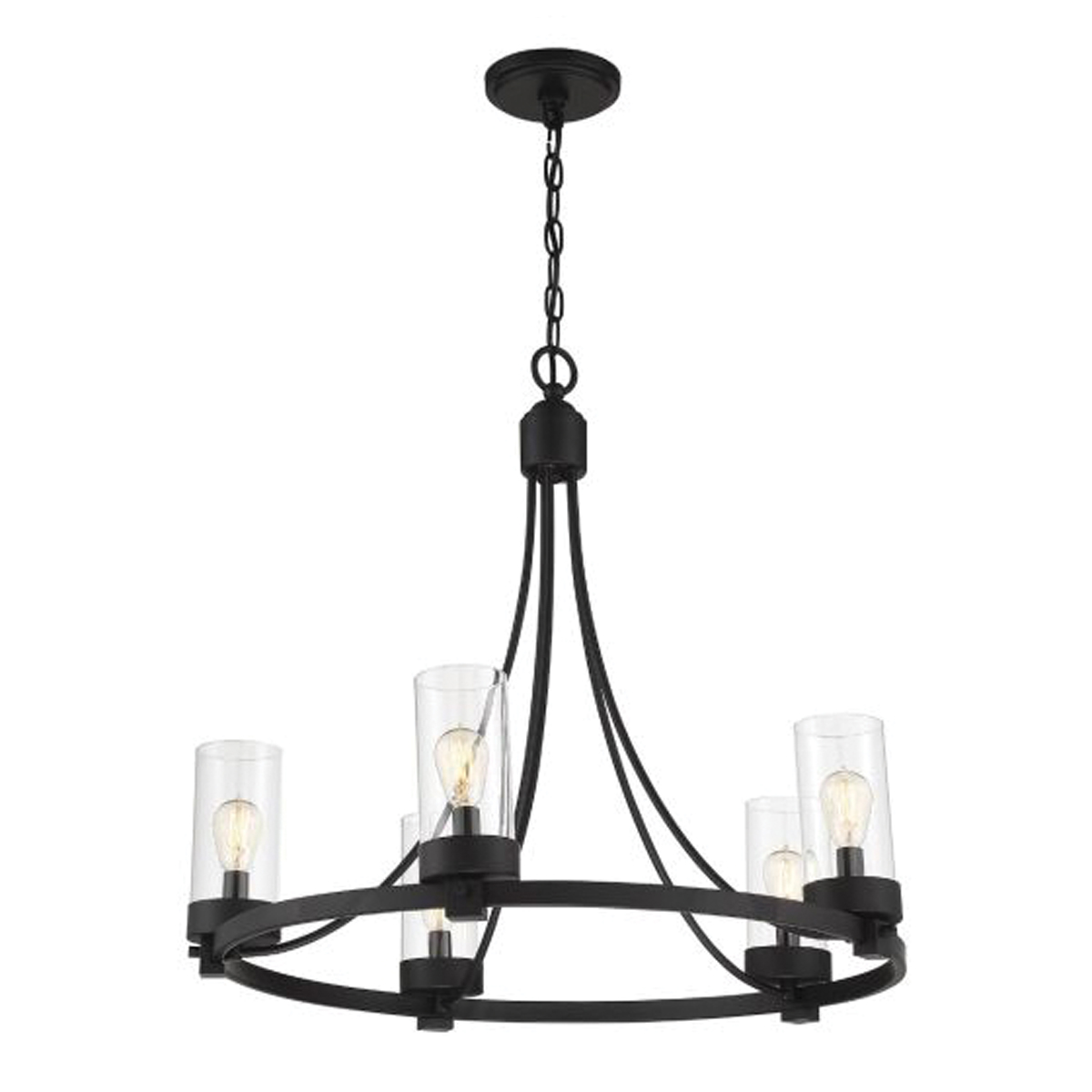 Meridian Chandelier, Savoy House, 5-Light, Matte Black - 5