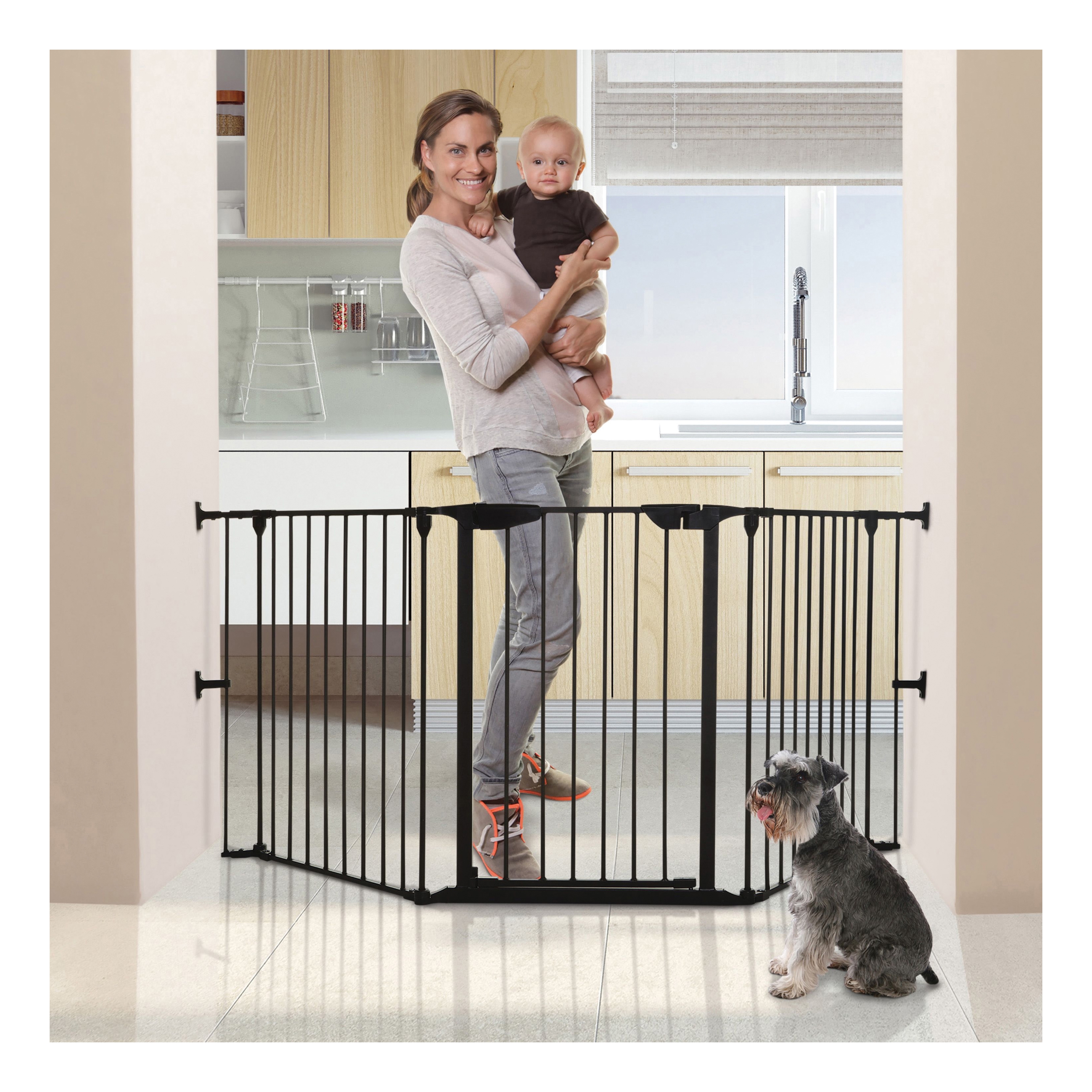 Dreambaby Newport Adapta-Gate L2021 Child Safety Gate, Steel, White, 29 in H Dimensions, Automatic Lock - 3