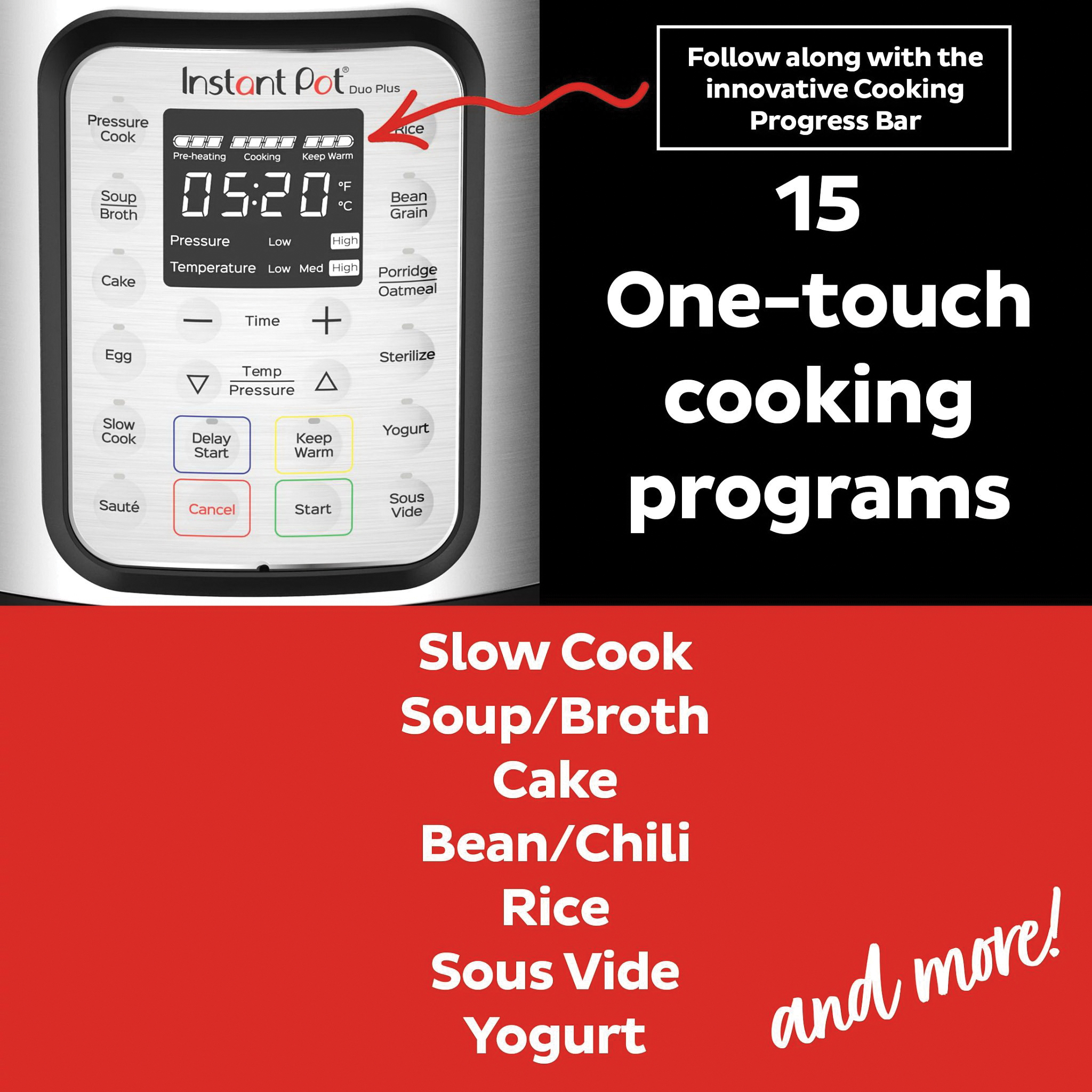 Instant Duo Series 112-0126-01 Deep Fryer, 6 qt Capacity, 1000 W, Button Control, 18/8 Stainless Steel, Black, 12.2 in L