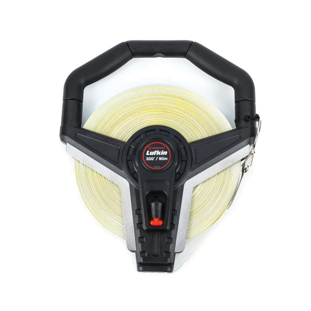 Crescent Lufkin FE300-02 Long Tape Measure, 300 ft L Blade, 1/2 in W Blade, Fiberglass Blade