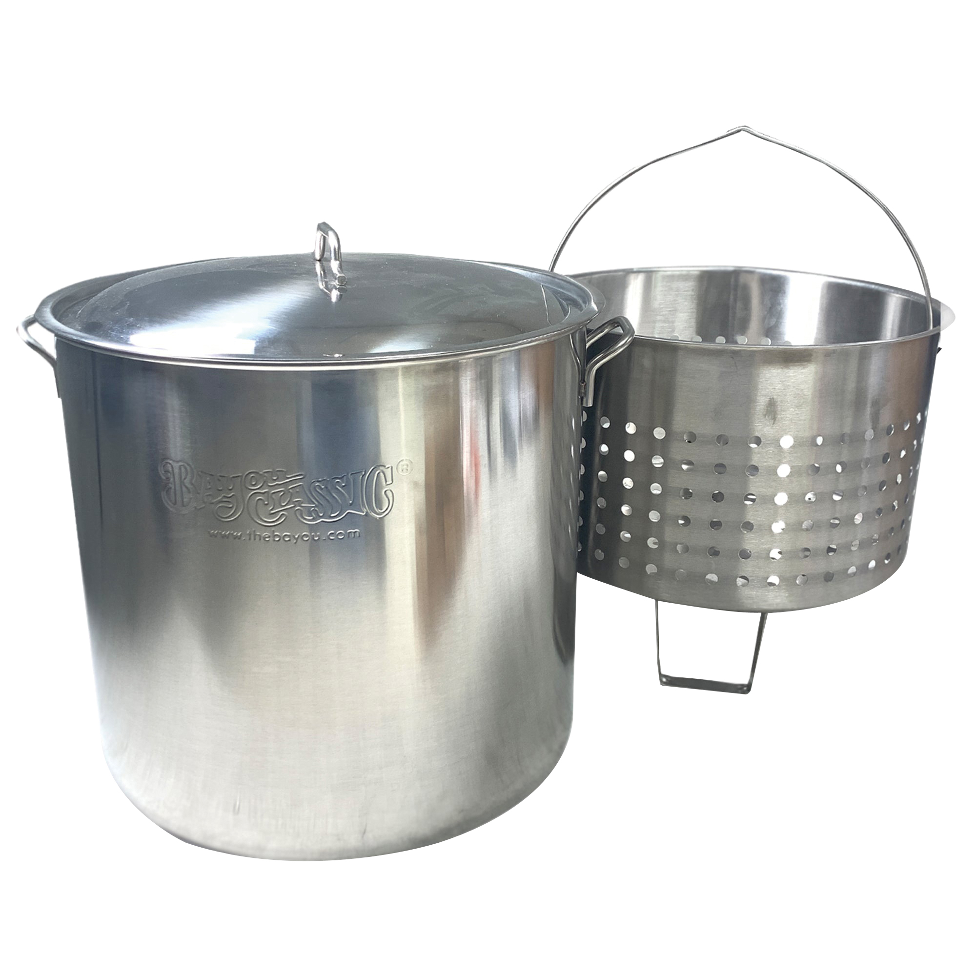 Bayou Classic 1192 Boiler with Elevated Steam Basket, 82 qt, Stainless Steel