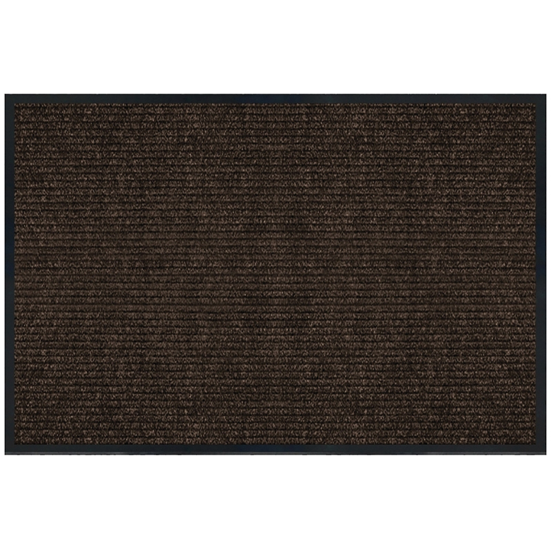 Platinum MT1005379 Utility Floor Mat, 4 ft L, 3 ft W, Ribbed Pattern, Polypropylene Rug, Tan