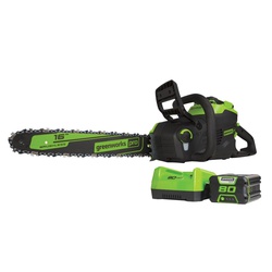 2014002AZ Brushless Chainsaw, Battery Included, 2.5 Ah, 80 V, Lithium-Ion, 28 in Cutting Capacity