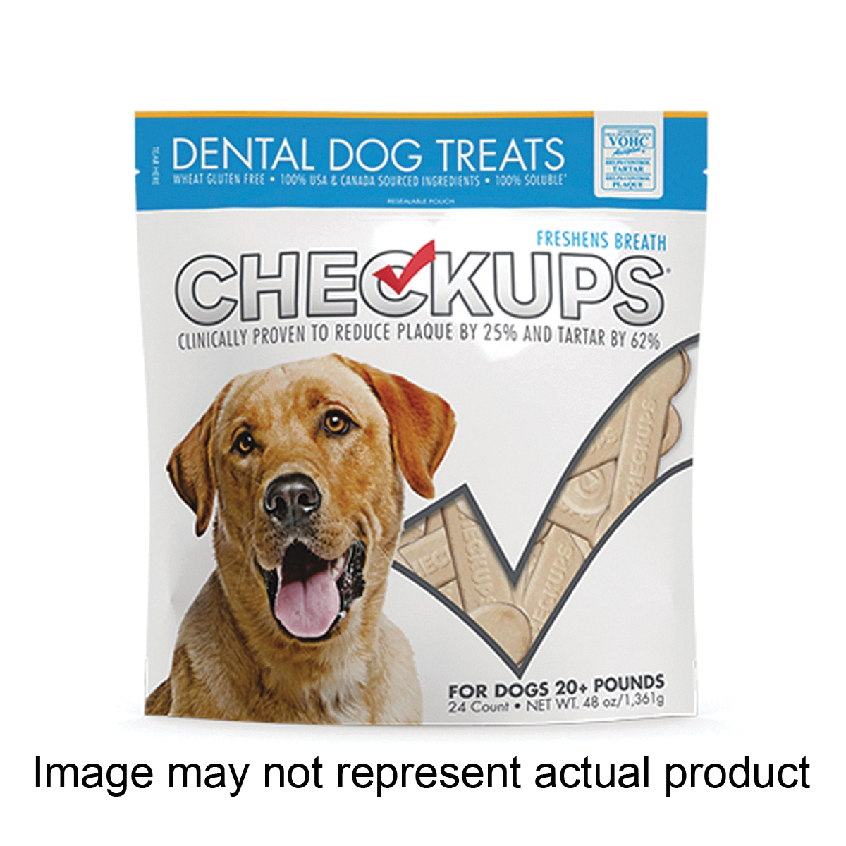 Checkups 8608782 Dental Treat, Special Diet: Gluten-Free, Natural, 3 lb, Bag - 1