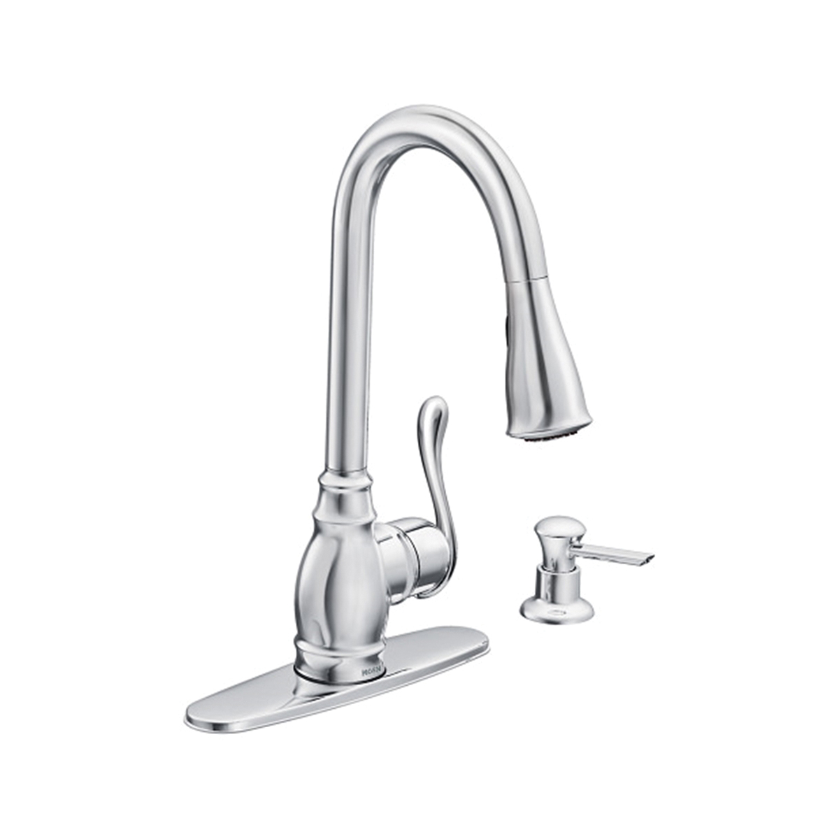 Anabelle Series CA87003 Pull-Down Kitchen Faucet, 1.5 gpm, 1-Faucet Handle, 1-Faucet Hole, Metal, Chrome Plated