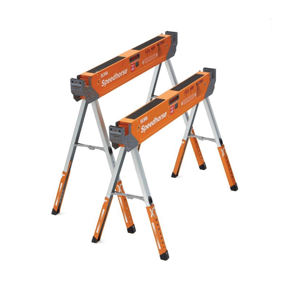 Bora Portamate Speedhorse PM-4550 Adjustable Sawhorse, 1500 lb, 30 to 36 in H, Steel, Orange - 3