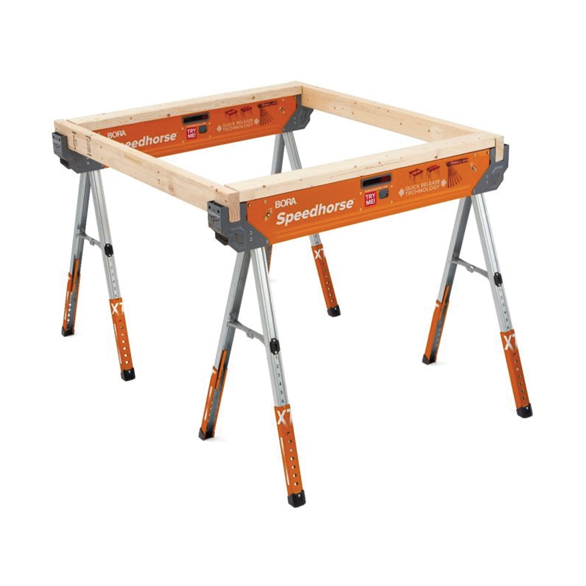Bora Portamate Speedhorse PM-4550 Adjustable Sawhorse, 1500 lb, 30 to 36 in H, Steel, Orange - 5