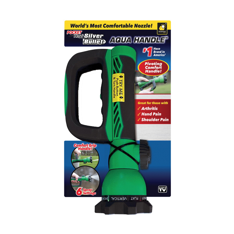 Silver Bullet 15600-6 Aqua Handle Nozzle, Metal/Plastic, Black/Green, Rubber