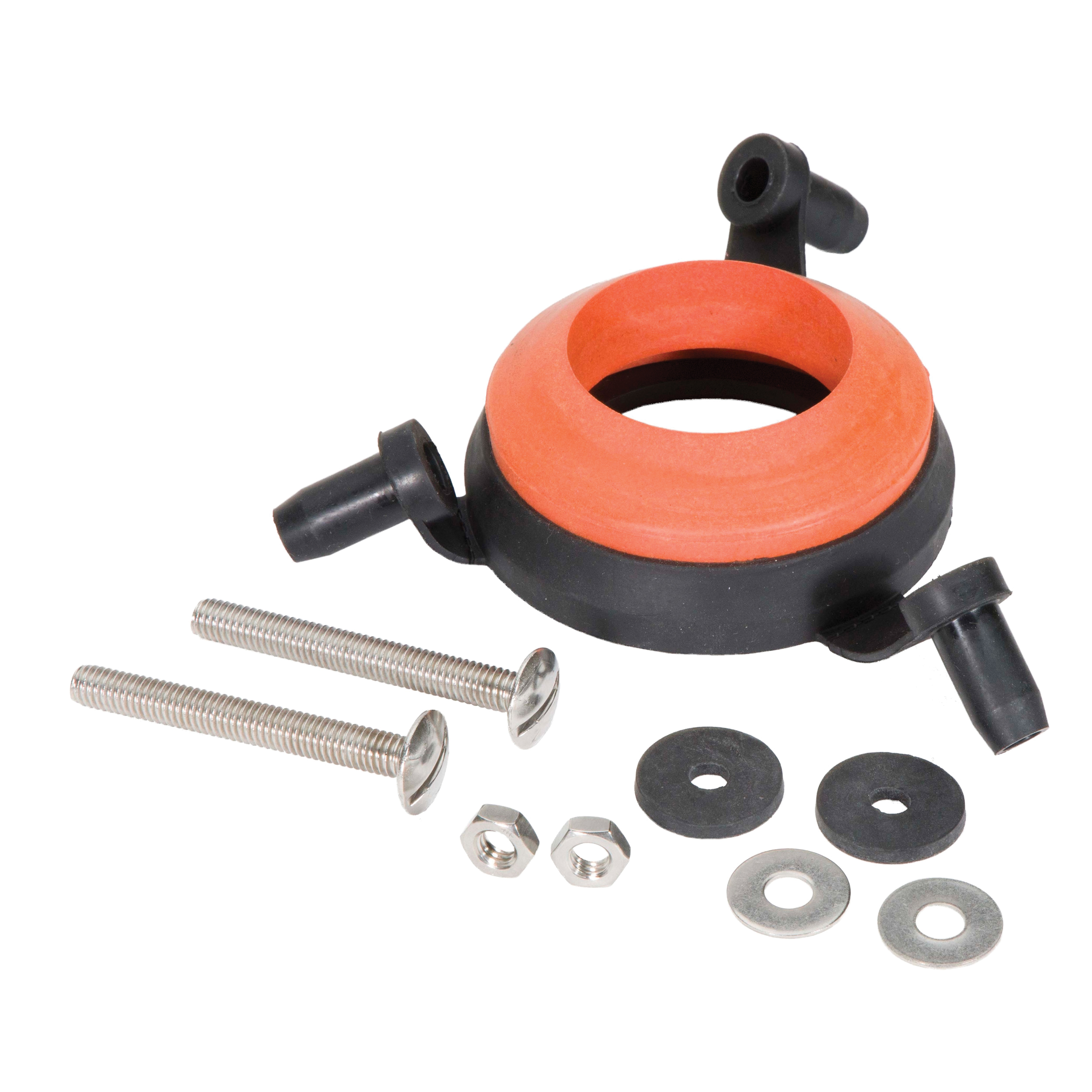 2602G-008-P10 Universal Tank-to-Bowl Gasket System, 2 in Dia, Rubber/Stainless Steel, Black/Red