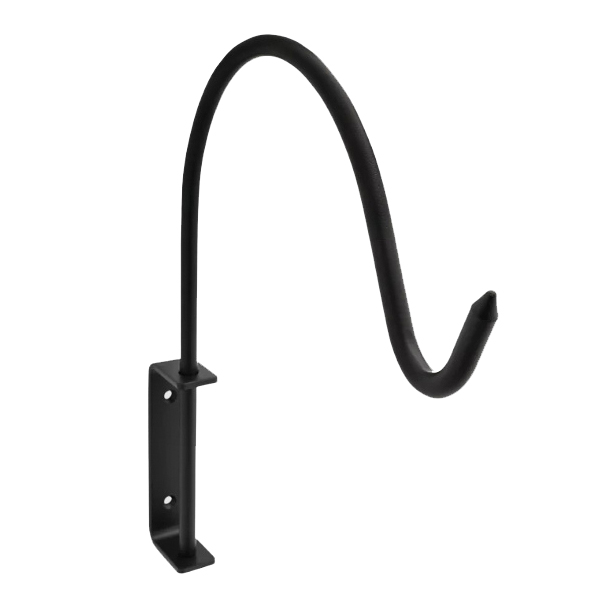 N275-502 Curved Plant Hanging Bracket, 11-15/16 in L, 12-13/16 in H, Steel, Black