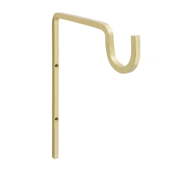 N275-508 Long Utility Hook, 7-15/16 in L, 9 in H, Steel, Brushed Gold, Screw, Wall Mounting